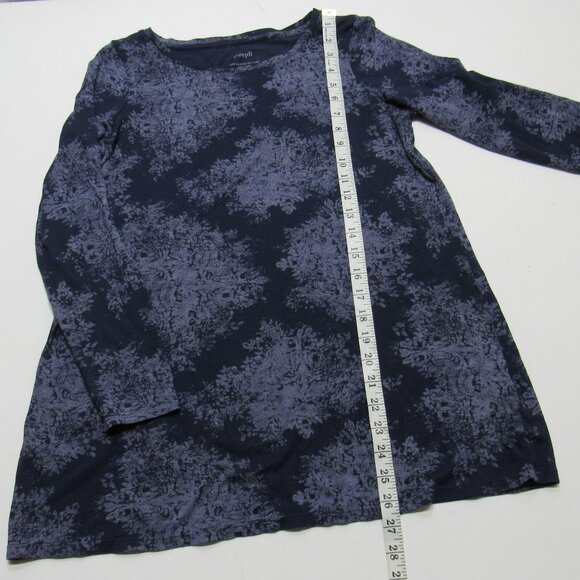 Pure Jill Women's Long sleeves Navy Blue Patterned pullover Top Size S Petite - Picture 5 of 6